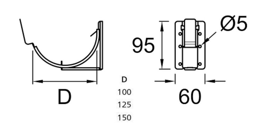 RÄNNKROK STÄLLBAR PLANNJA SVART 01 125 MM