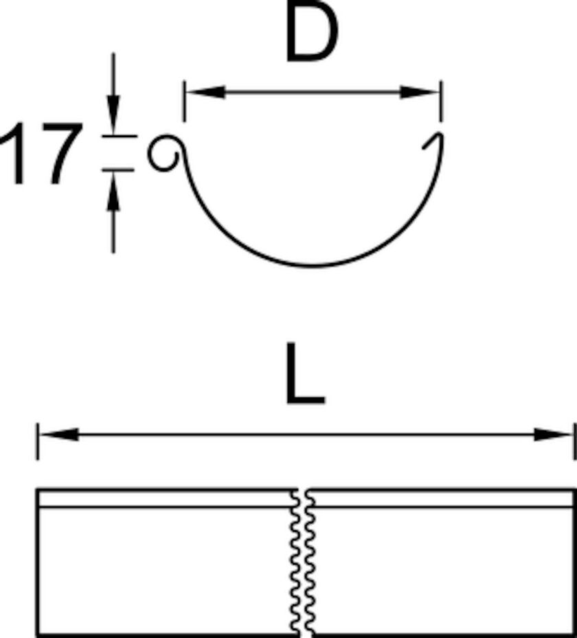 HÄNGRÄNNA PLANNJA SVART 01 125 4000 MM
