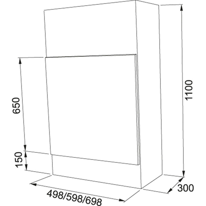 FLÄKTÖVERSKÅP FFÖ 339 VIT 70 CM
