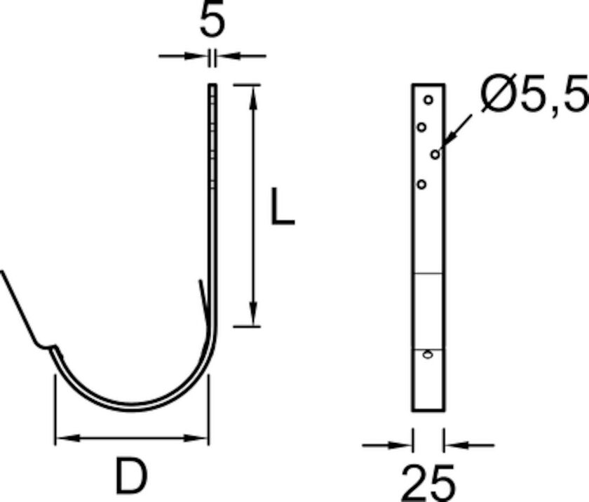 RÄNNKROK LÅNG PLANNJA SVART 01 125 MM