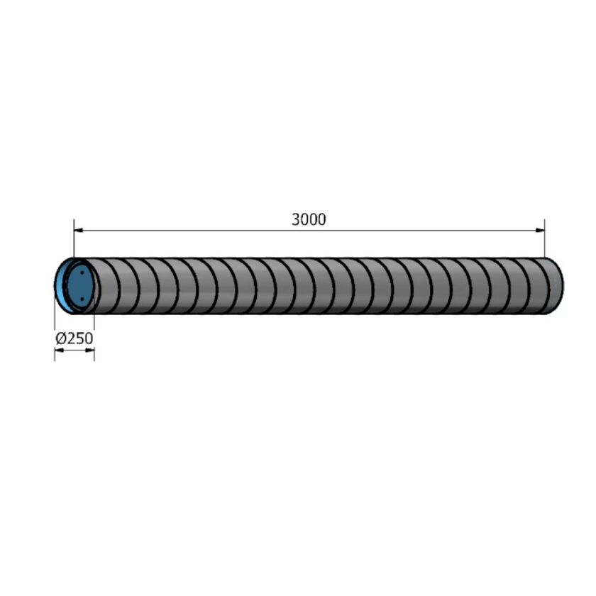 KANAL CIRKULÄR HR FZ LOCKAD 250 3000 MM