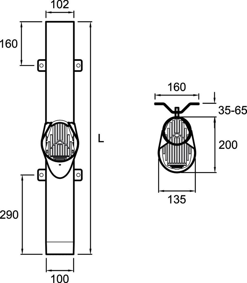 VANDALRÖR 102 M LÖVIS PLANNJA FZV 1900 MM