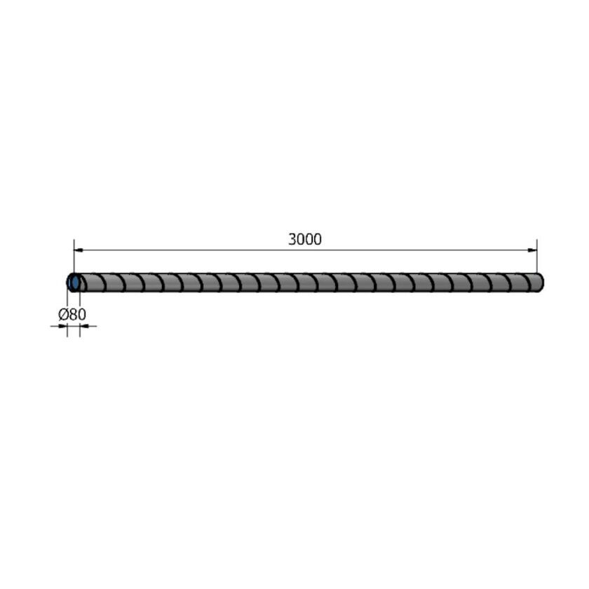 KANAL CIRKULÄR HR FZ LOCKAD 80 3000 MM