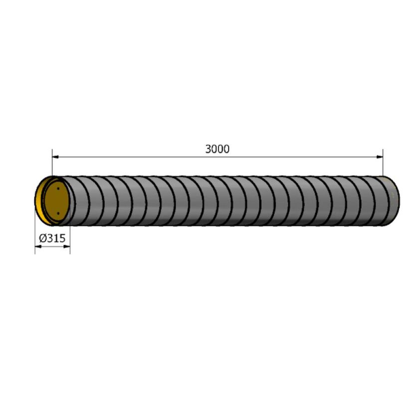 KANAL CIRKULÄR HR FZ LOCKAD 315 3000 MM