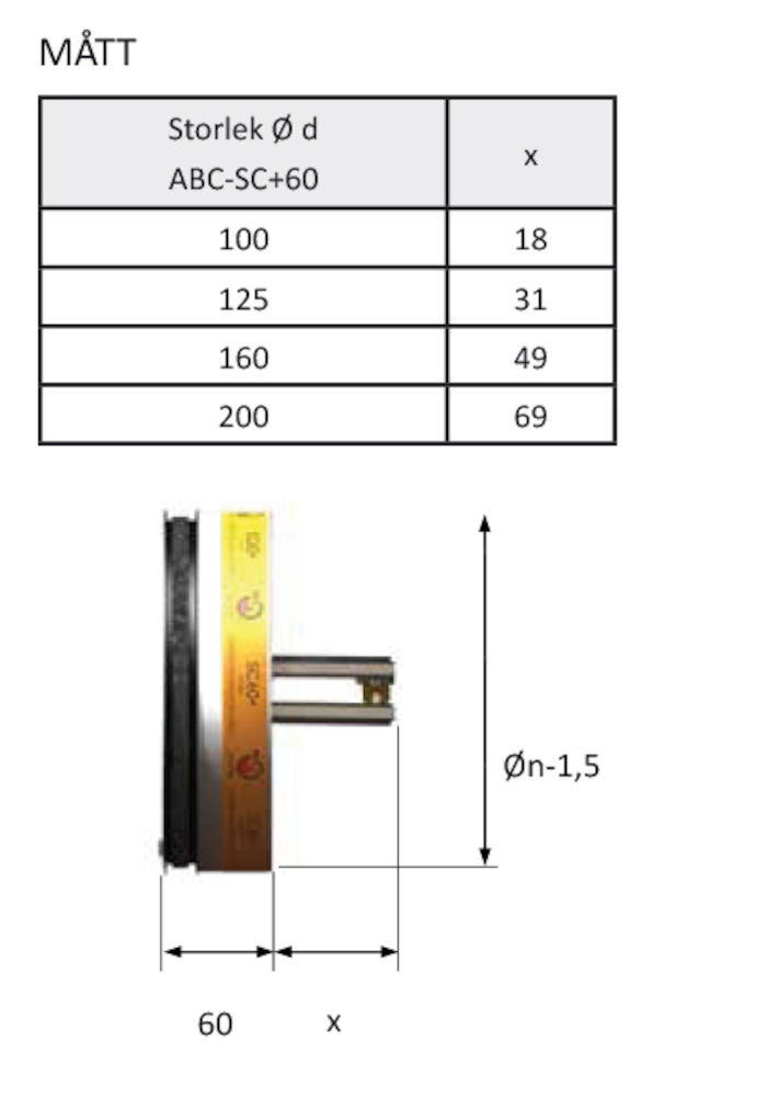 BRANDBACKSPJÄLL SC+60 160 MM