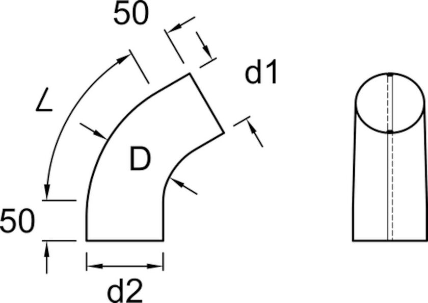 RÖRVINKEL 70 GR PLANNJA SVART 01 100 MM