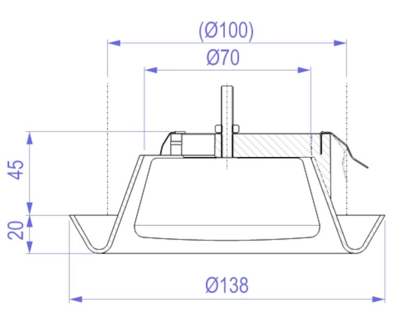FRÅNLUFTSDON ALFD-B ALTECH PLAST VIT 100 MM